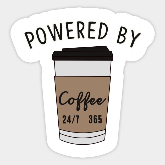 Powered by Coffee Lover Sticker by charlescheshire